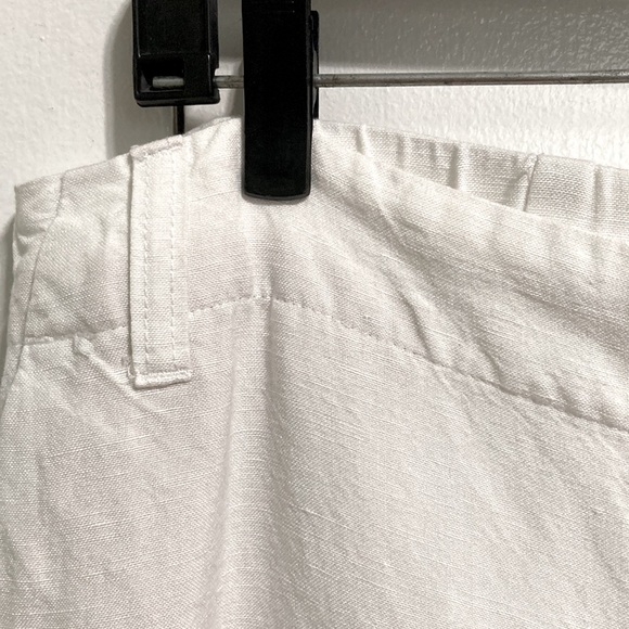 J Jill Linen Blend Wide Side Slit Leg White Pants Women's Large - Picture 5 of 16